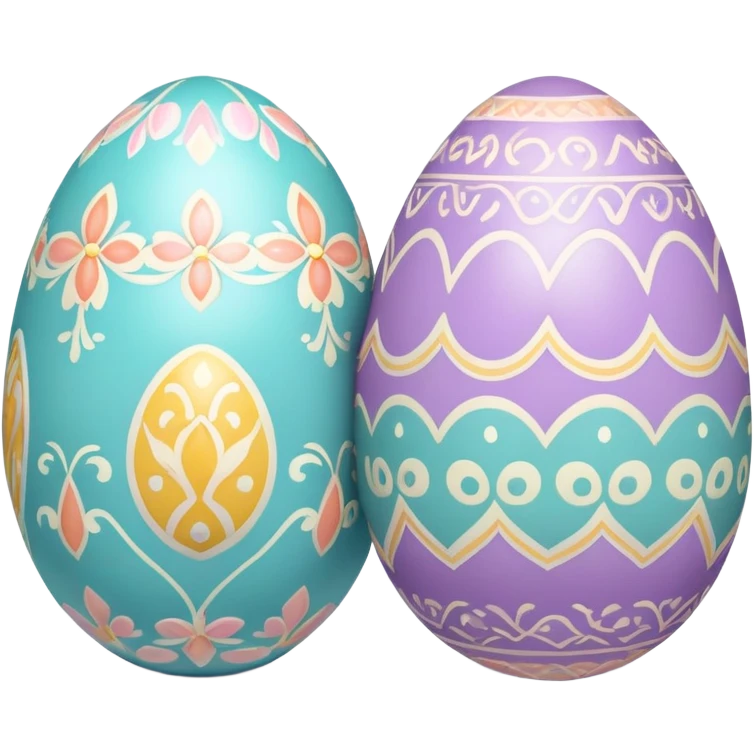 two decorative easter eggs emoji