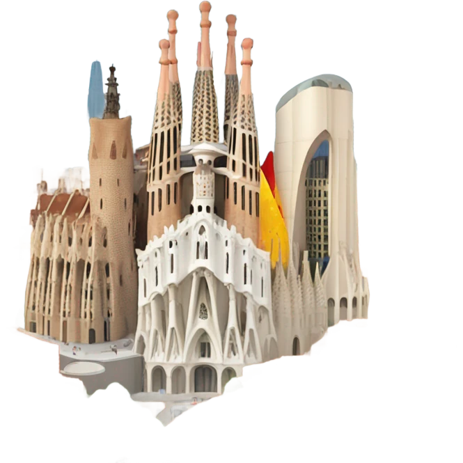 Mastercard logo in Barcelona skyline  emoji