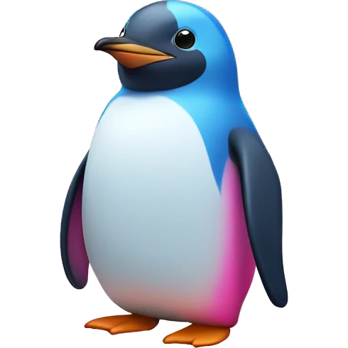 Lighht Blue pinguinPink penguin emoji