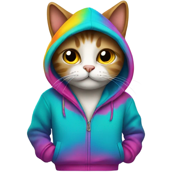 cat wearing a hoodie emoji