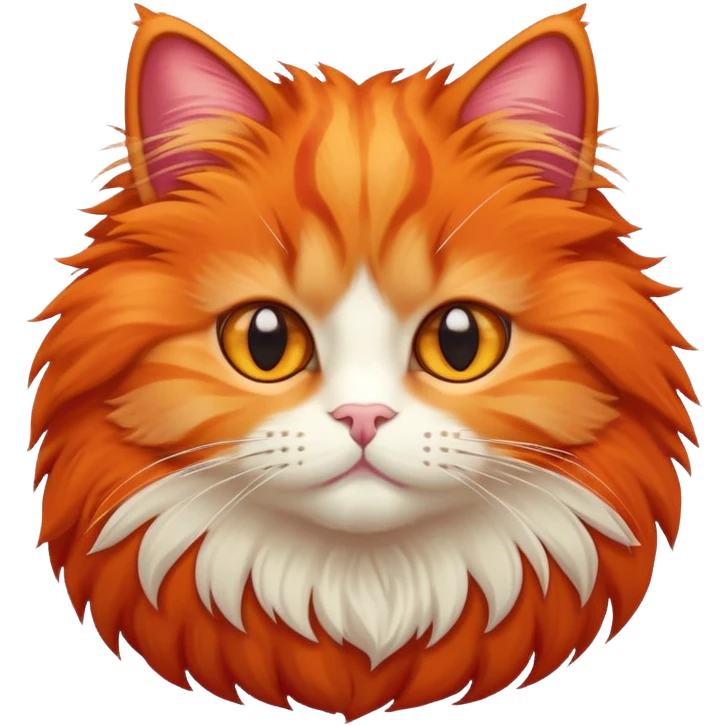 red orange fluffy cat emoji
