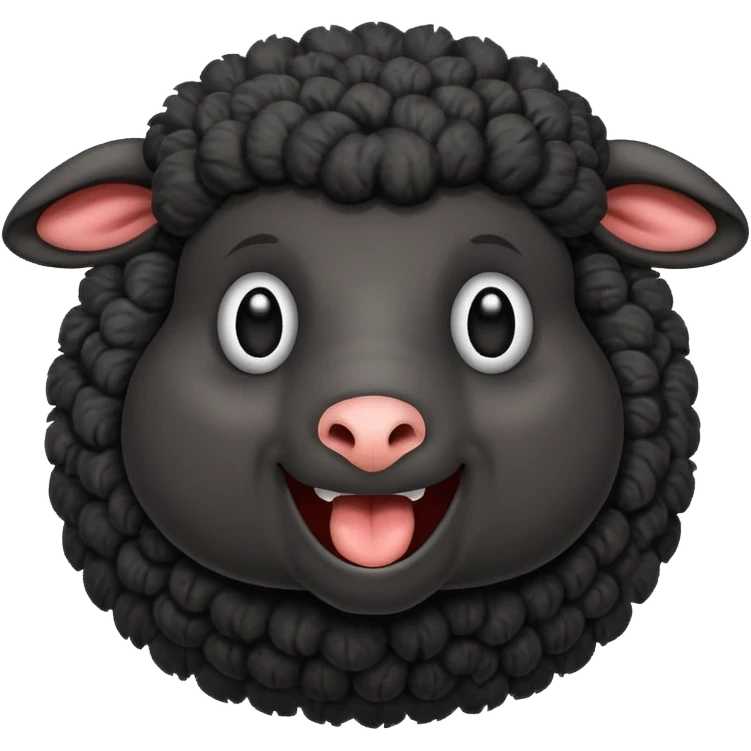 Animated black sheep laughing  emoji