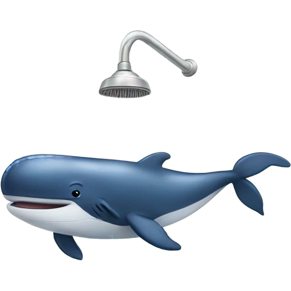 Whale taking shower emoji
