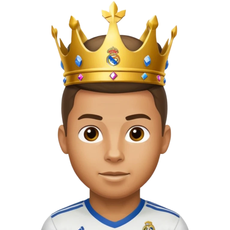 I want Ronaldo in Madrid and something over his head saying GOAT emoji