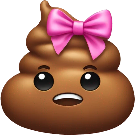 Poop with pink bow emoji