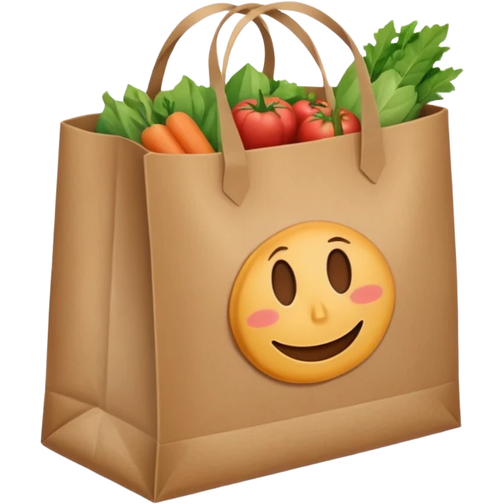 a bag of groceries, no picture on the bag emoji