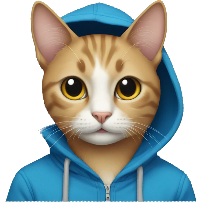 Cat with blue hoodie  emoji