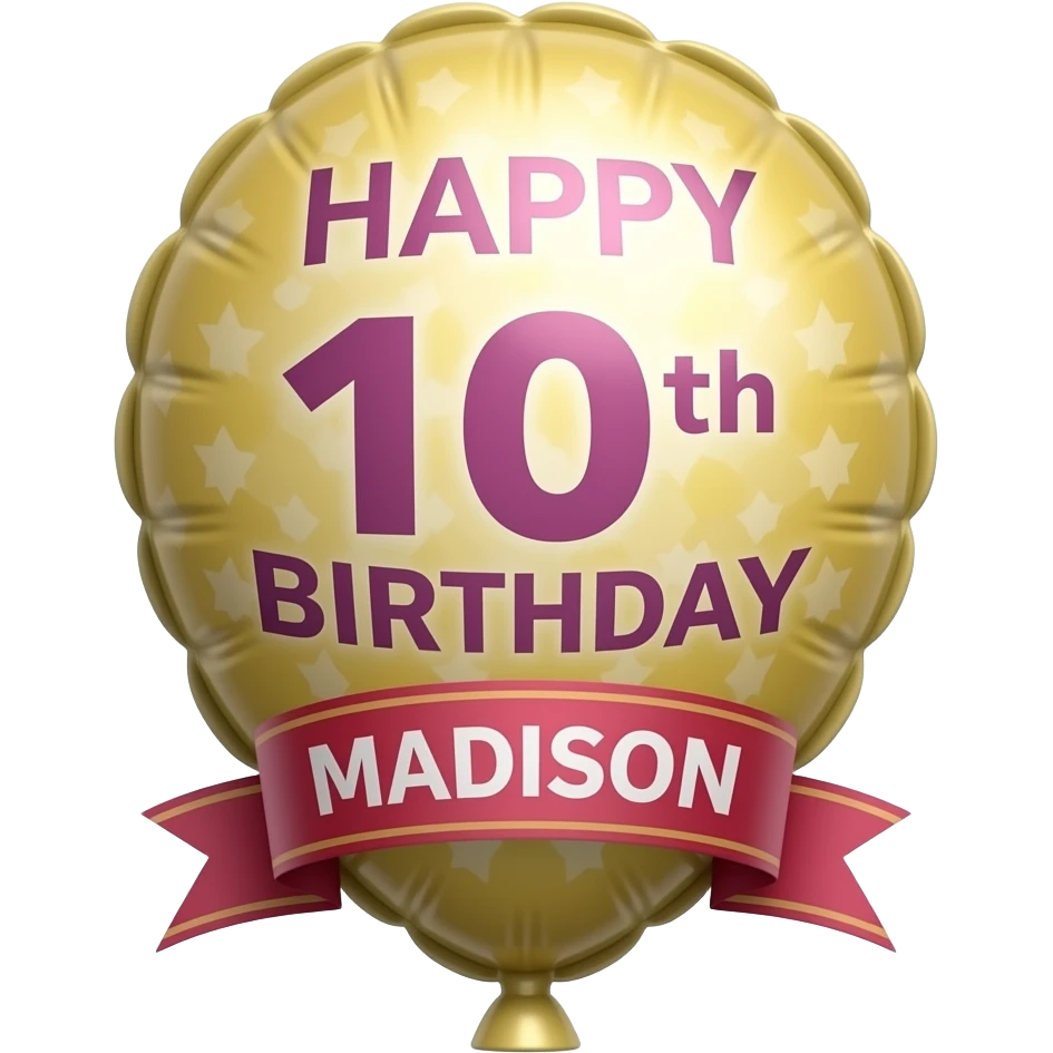 HAPPY 10TH BIRTHDAY MADISON BALLOON emoji