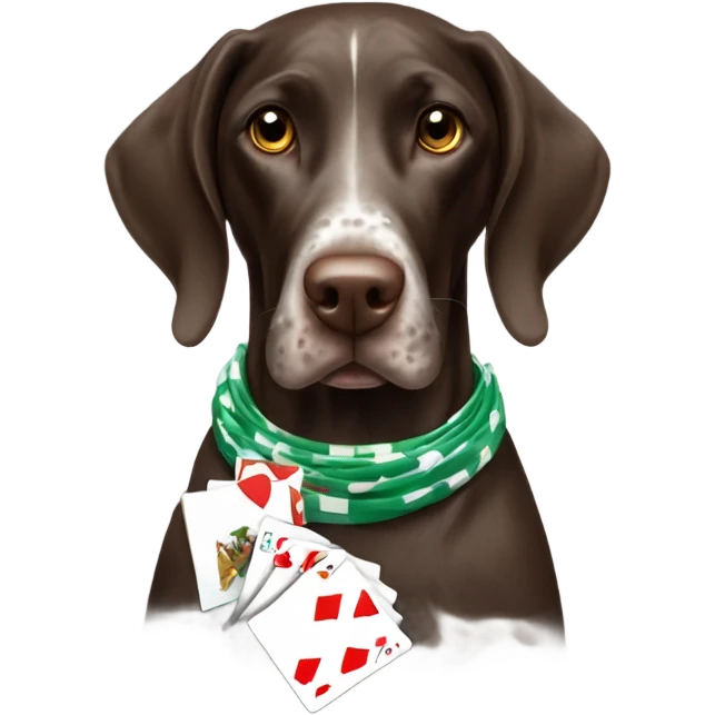 German Shorthaired Pointer Playing Poker emoji