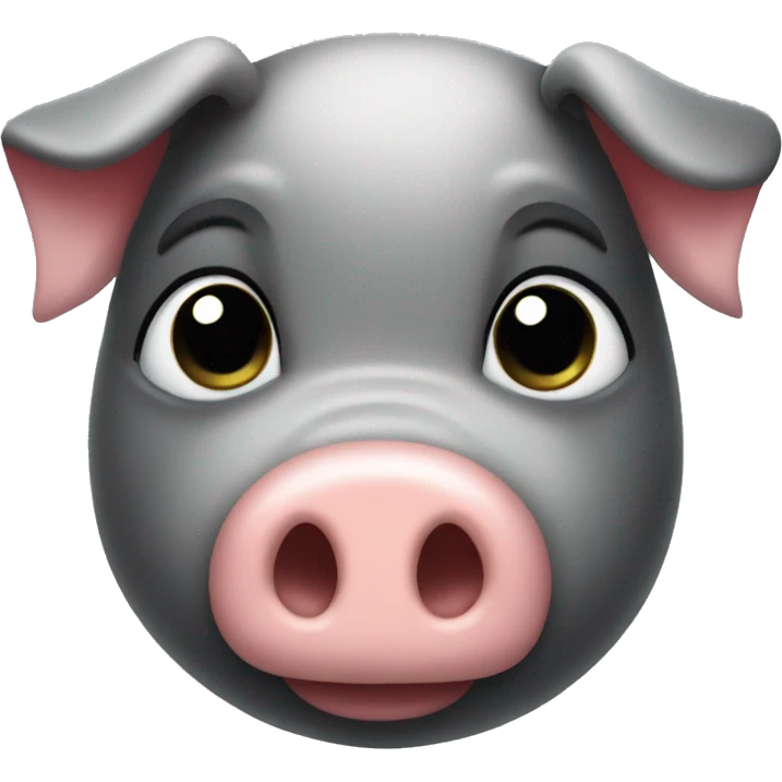 Black cute pig face emoji