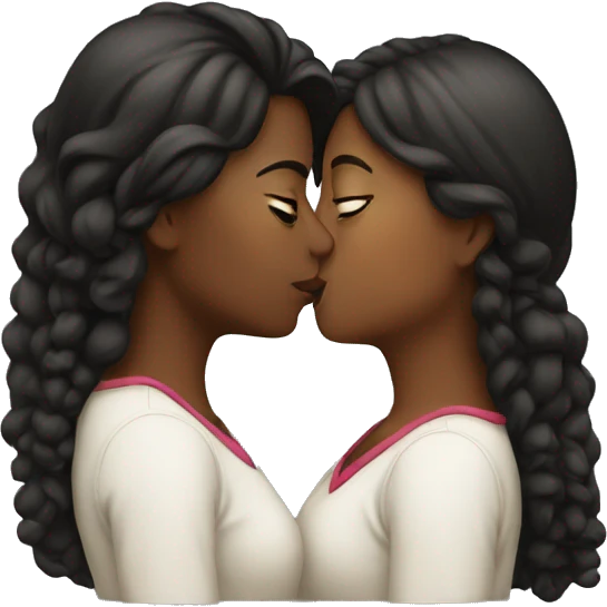 Two women kissing that look different emoji