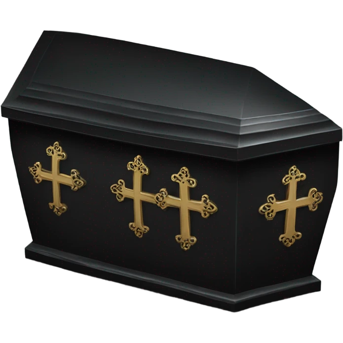 a black coffin with a cross emoji