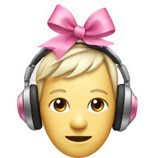 Headphones with a pink bow on both sides  emoji