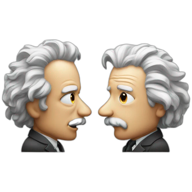 Newton argue with Einstein emoji