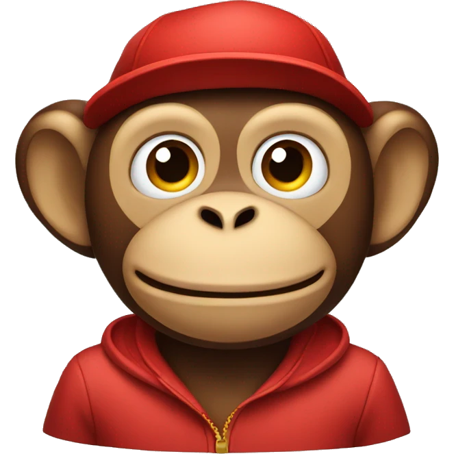 Monkey wearing a red hat emoji