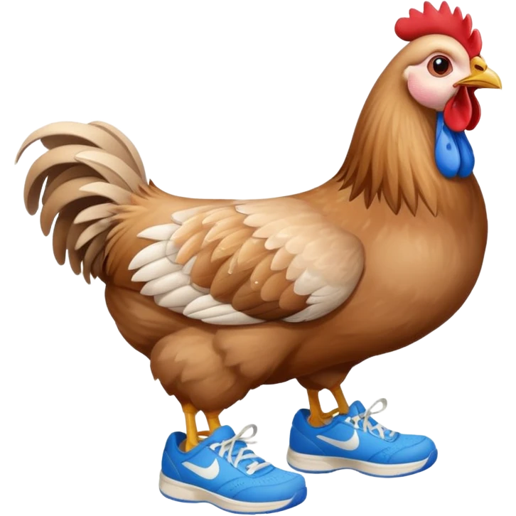 Gallina con tenis azules emoji