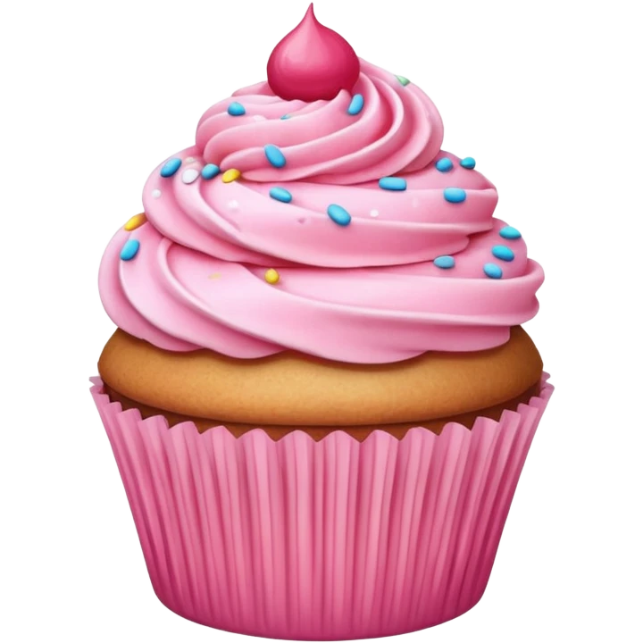 Cupcake with pink icing emoji