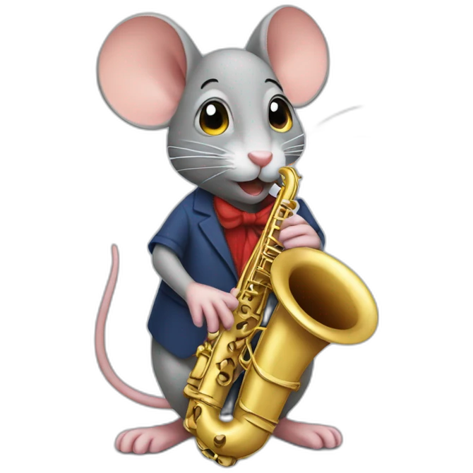 Mouse with a saxophone emoji