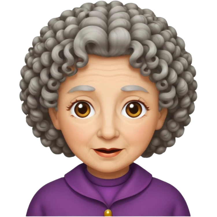curly haired grandma emoji