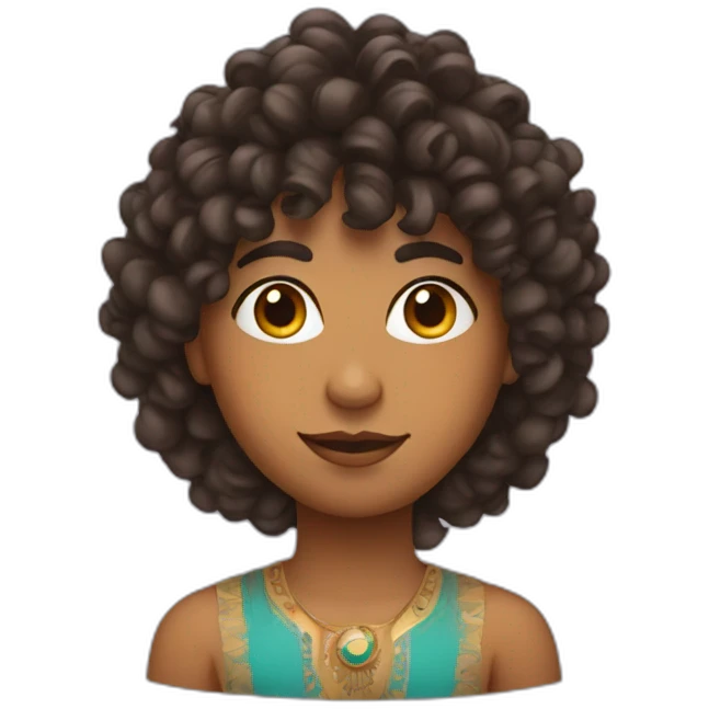 indian with curly fringe taper emoji