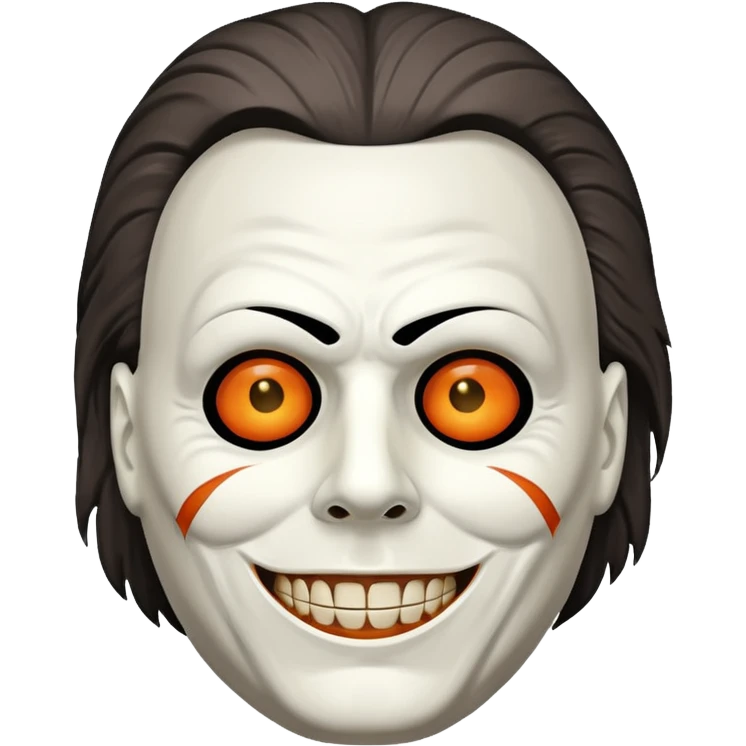 Micheal myers with a grin without red on his face emoji