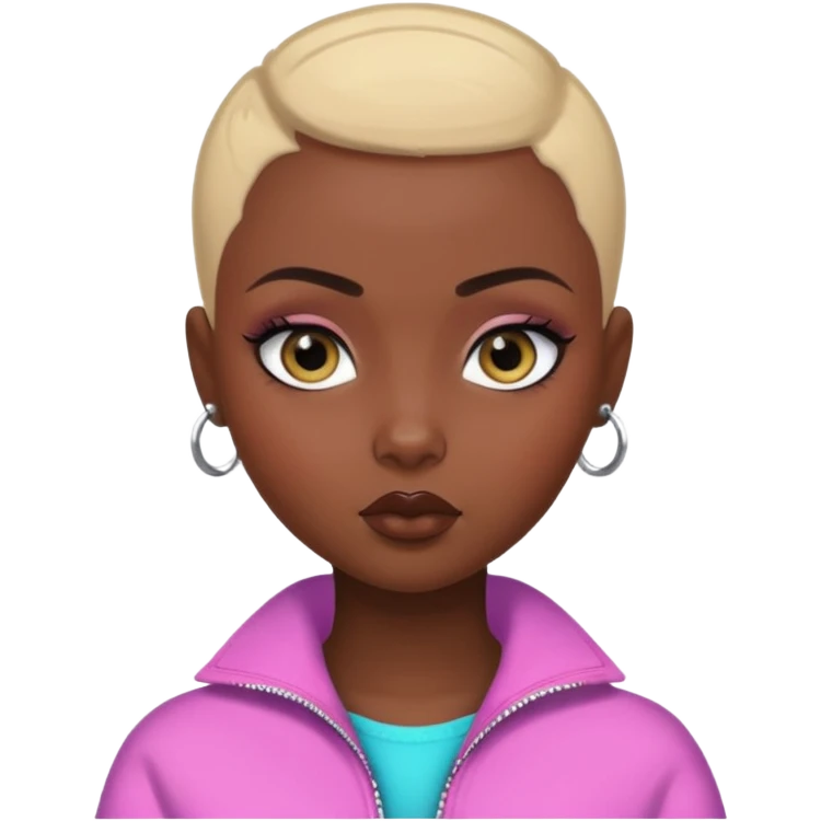 russian features, SO DARK BUZZ CUT , beauty,  hair, light skin,  eyes, pretty eyes, black eyeliner, pretty bratz baddie emoji