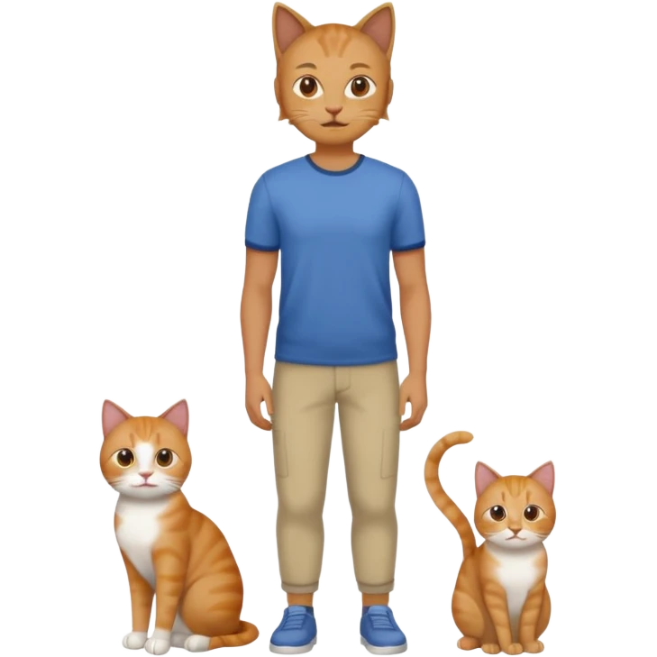 a human man with the fullbody of a cat  emoji