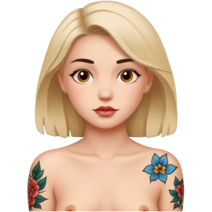 دختر با تاتو لخت emoji