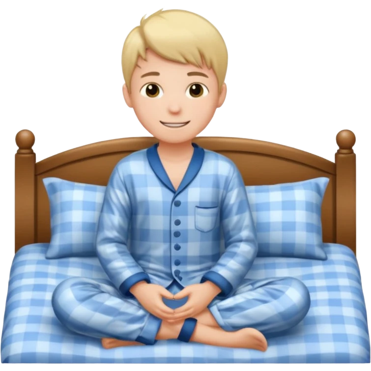 emoji- of a smiley boy sitting on the bed emoji