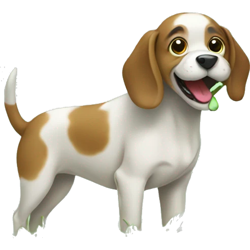 Dog eating grass emoji