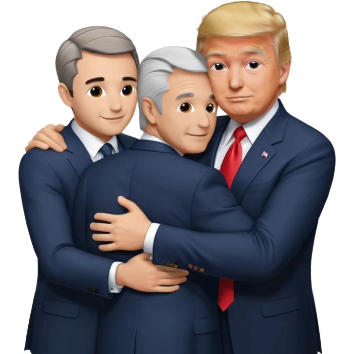 Charlie kirk, donald trump and jeffrey epstein hugging happily emoji