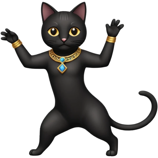 Schwarze griechische Katze tanzt sirtak emoji