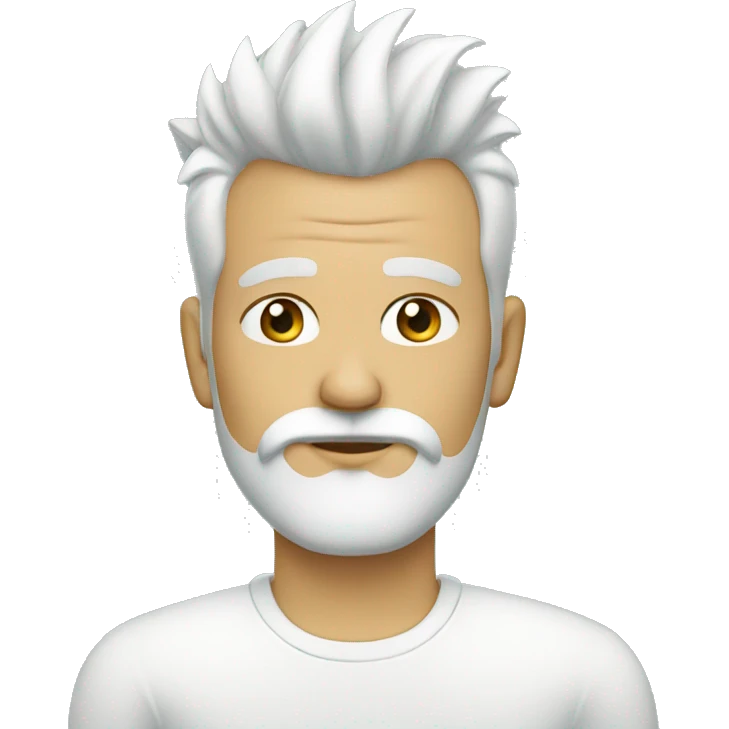 man with white mohawk and white beard with earrings emoji