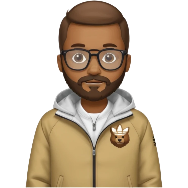 I need a weasel with beard and glasses in an adidas jacket emoji