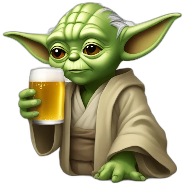 Yoda qui bois une bière emoji