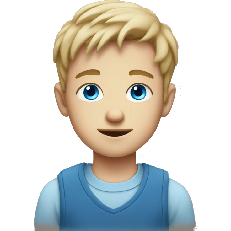 simple portrait of a boy with blue eyes emoji