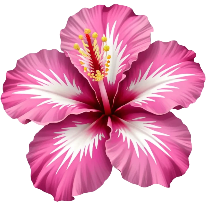 pink and white hibiscus emoji