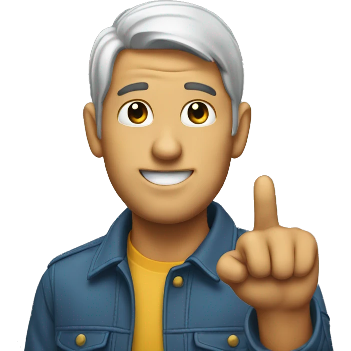 man pointing at his ear emoji