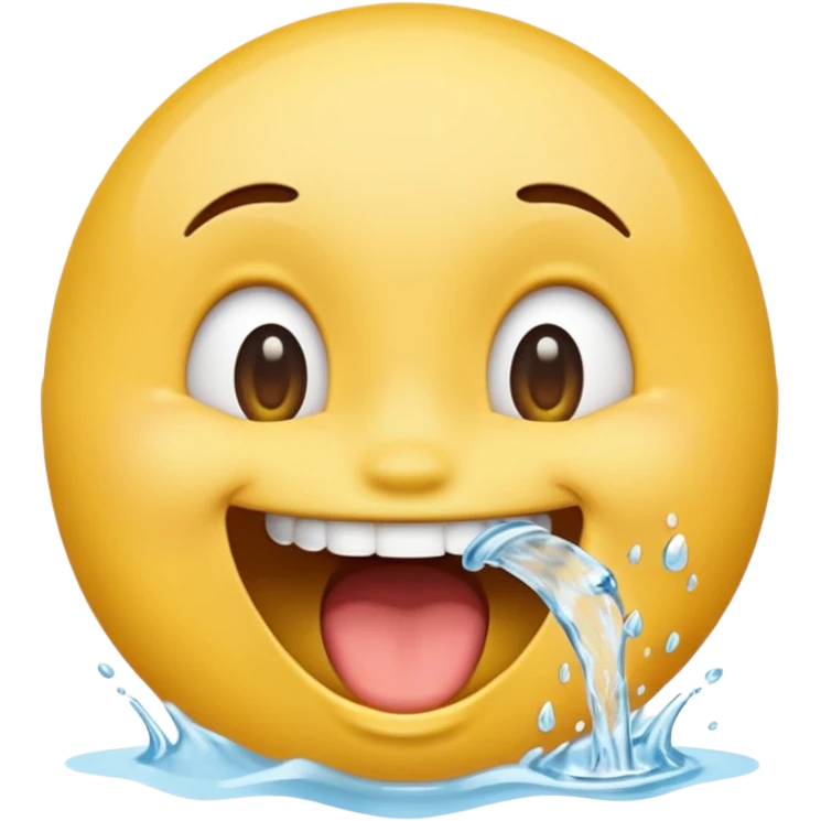 yellow emoji mouth open catching water emoji