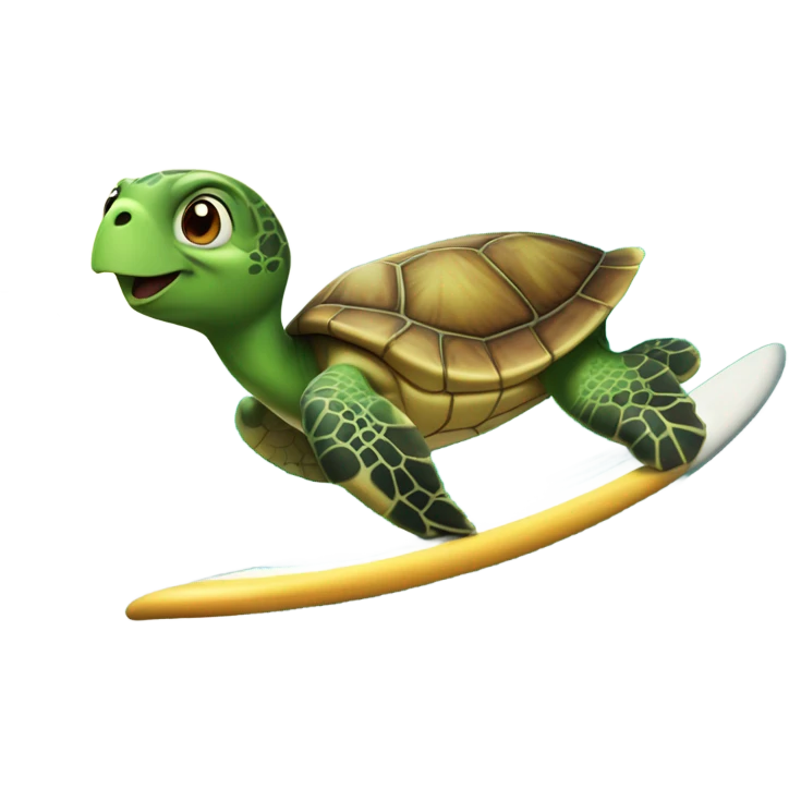 Sea turtles on surf board emoji