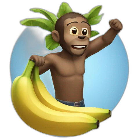 Singe tenant une banane emoji