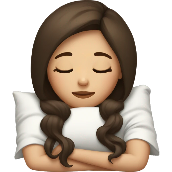 Brunette girl sleeping emoji