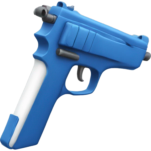 blue gun whit a white bow emoji