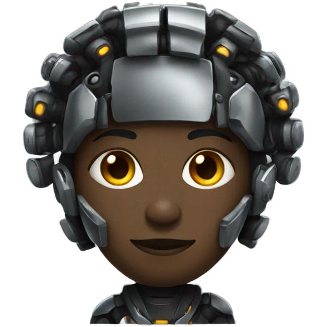 Black cyborg emoji