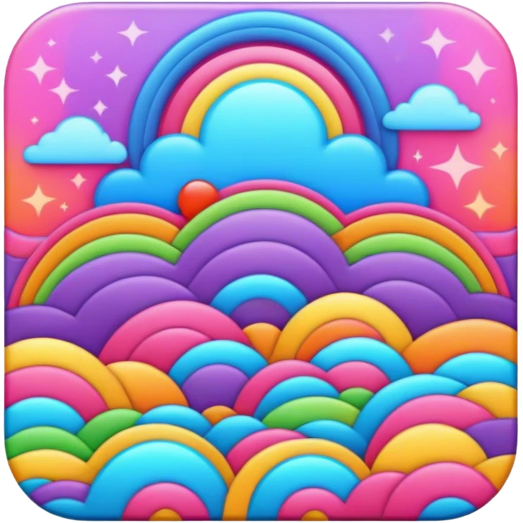 Psychedelic colored Border line emoji