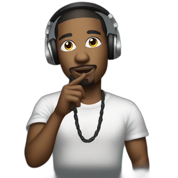 Rapper with mic emoji