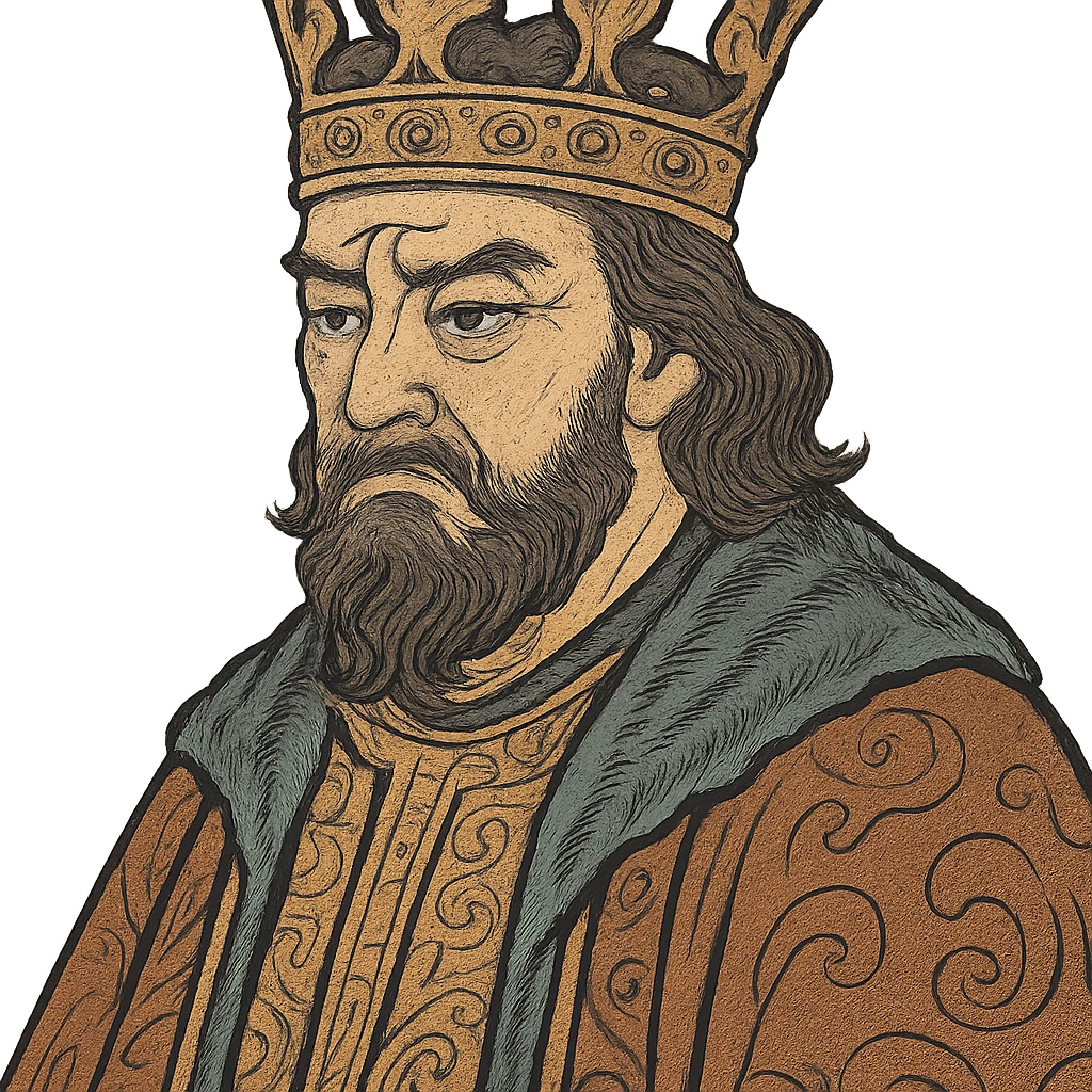 ukiyo-e style king with crown emoji