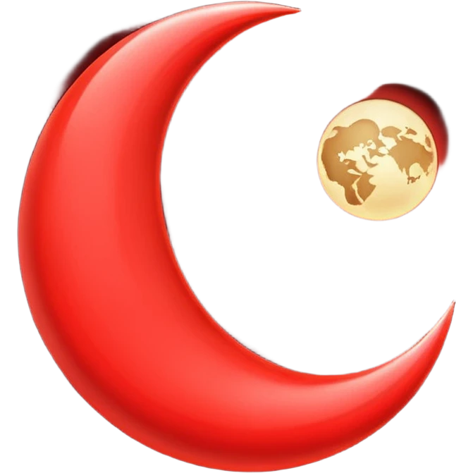 red crescent moon with glow emoji