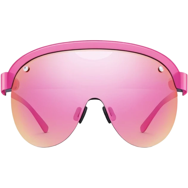sleek pink visor sunglasses, 2000s fashion, rimless design emoji