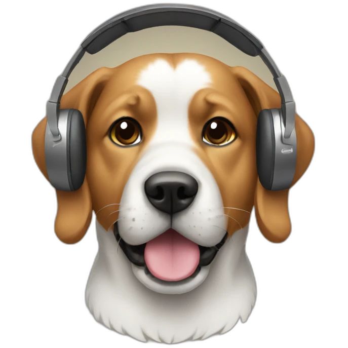 Dog wearing headphones emoji
